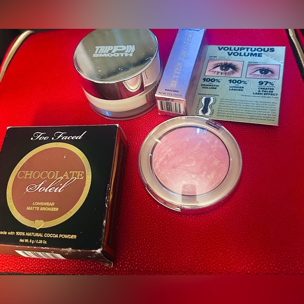 TOO FACED LOT of 5!  Shape Tape Blush, Bronzer, Mascara, & 2 Gifts! BNIB (COS-1)